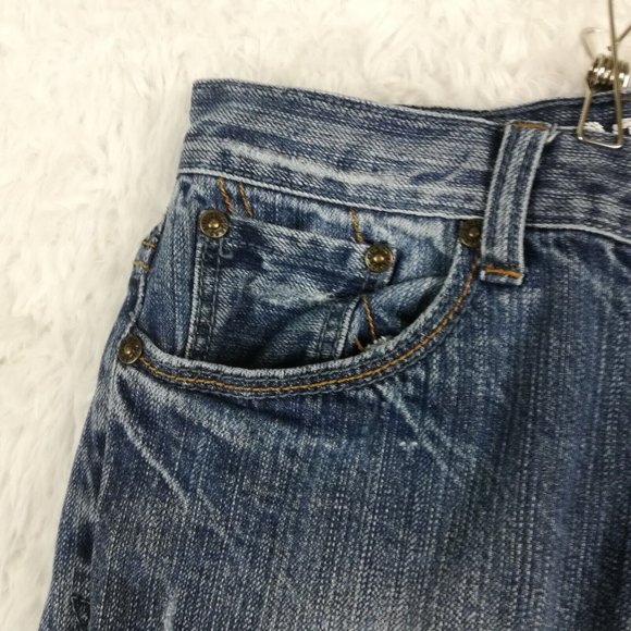 Guess Girls Jeans Straight Leg Denim Blue Medium Wash Ripped 12 - Picture 6 of 13